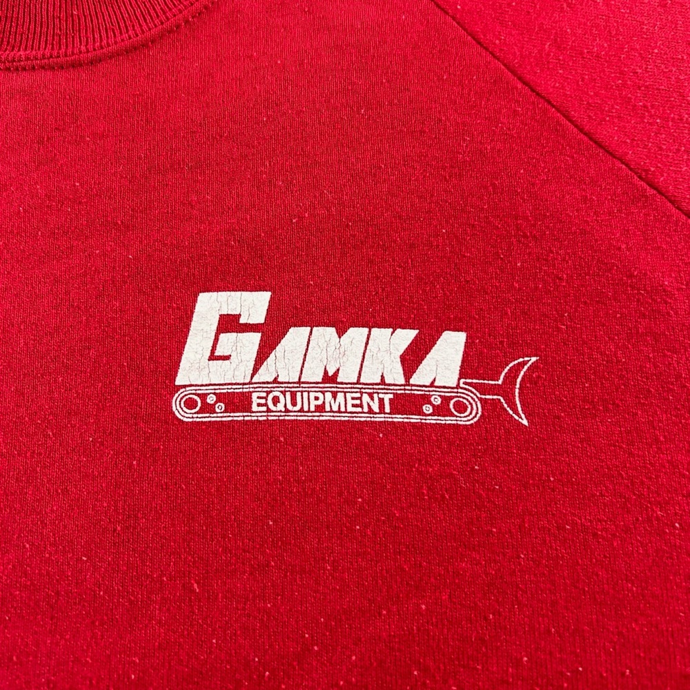Vintage 90s Gamka Construction Equipment Raglan Crewneck Sweatshirt USA… - Picture 7 of 13